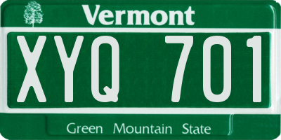 VT license plate XYQ701