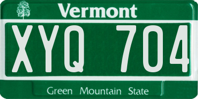 VT license plate XYQ704