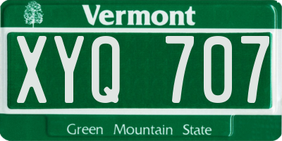 VT license plate XYQ707