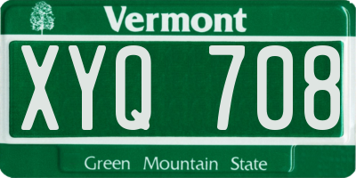 VT license plate XYQ708