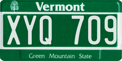 VT license plate XYQ709