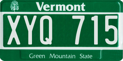 VT license plate XYQ715
