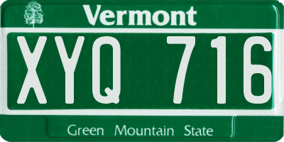 VT license plate XYQ716