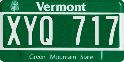VT license plate XYQ717