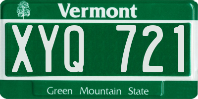 VT license plate XYQ721