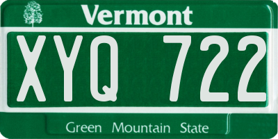 VT license plate XYQ722
