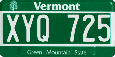 VT license plate XYQ725