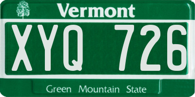 VT license plate XYQ726