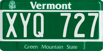 VT license plate XYQ727