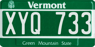 VT license plate XYQ733