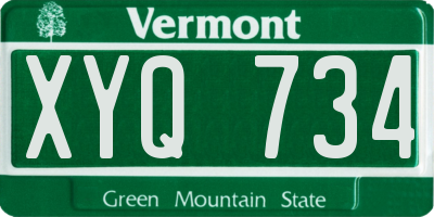 VT license plate XYQ734