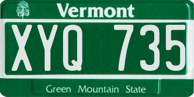 VT license plate XYQ735