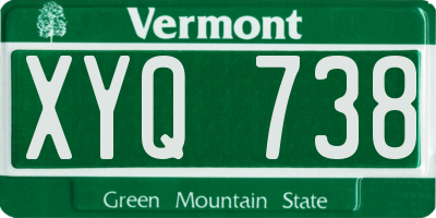 VT license plate XYQ738