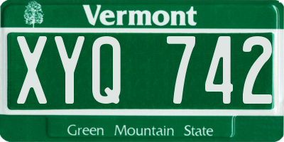 VT license plate XYQ742