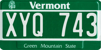 VT license plate XYQ743