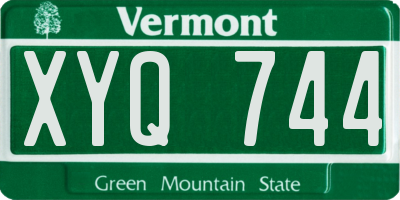 VT license plate XYQ744