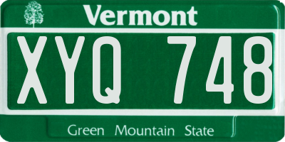 VT license plate XYQ748