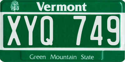 VT license plate XYQ749