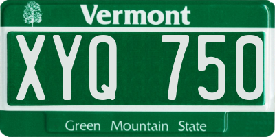 VT license plate XYQ750
