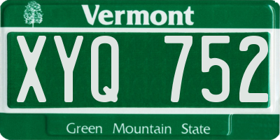VT license plate XYQ752