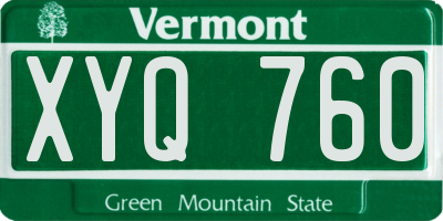 VT license plate XYQ760