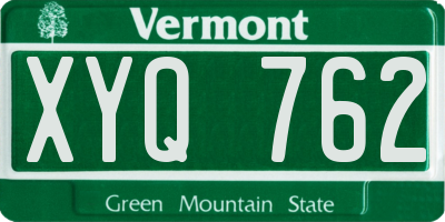 VT license plate XYQ762