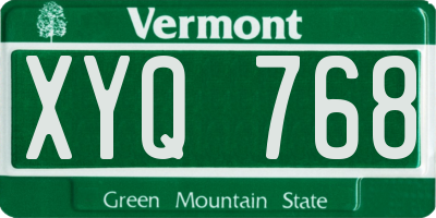 VT license plate XYQ768