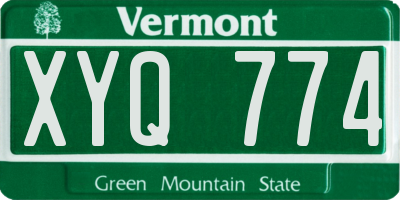 VT license plate XYQ774