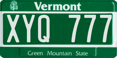 VT license plate XYQ777