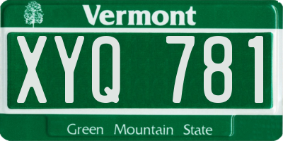 VT license plate XYQ781