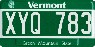 VT license plate XYQ783