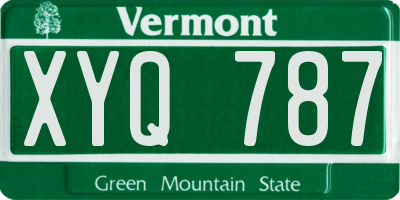 VT license plate XYQ787