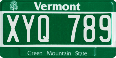 VT license plate XYQ789