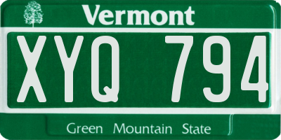 VT license plate XYQ794