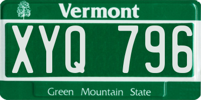 VT license plate XYQ796