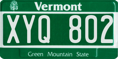 VT license plate XYQ802
