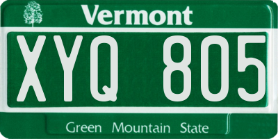 VT license plate XYQ805