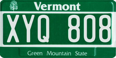 VT license plate XYQ808