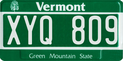 VT license plate XYQ809