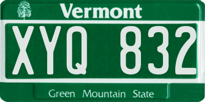VT license plate XYQ832