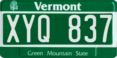 VT license plate XYQ837