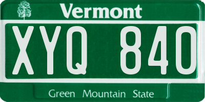 VT license plate XYQ840