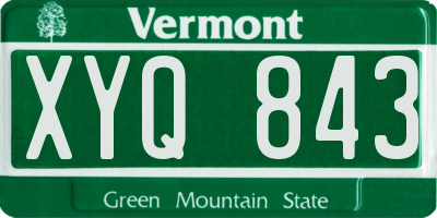 VT license plate XYQ843