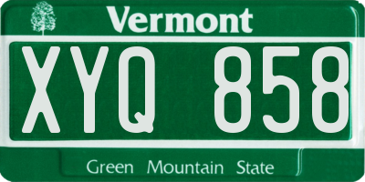VT license plate XYQ858