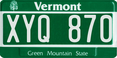 VT license plate XYQ870