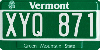 VT license plate XYQ871
