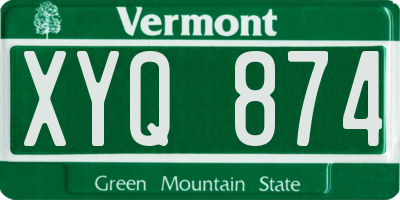 VT license plate XYQ874