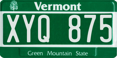 VT license plate XYQ875