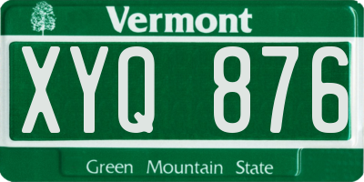 VT license plate XYQ876
