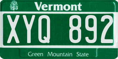 VT license plate XYQ892